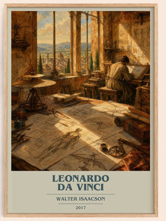 Leonardo da Vinci Book Cover Poster by Walter Isaacson – framed poster