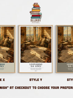 Leonardo da Vinci Book Cover Poster by Walter Isaacson – Style X, Y and Z side by side – choose your finish
