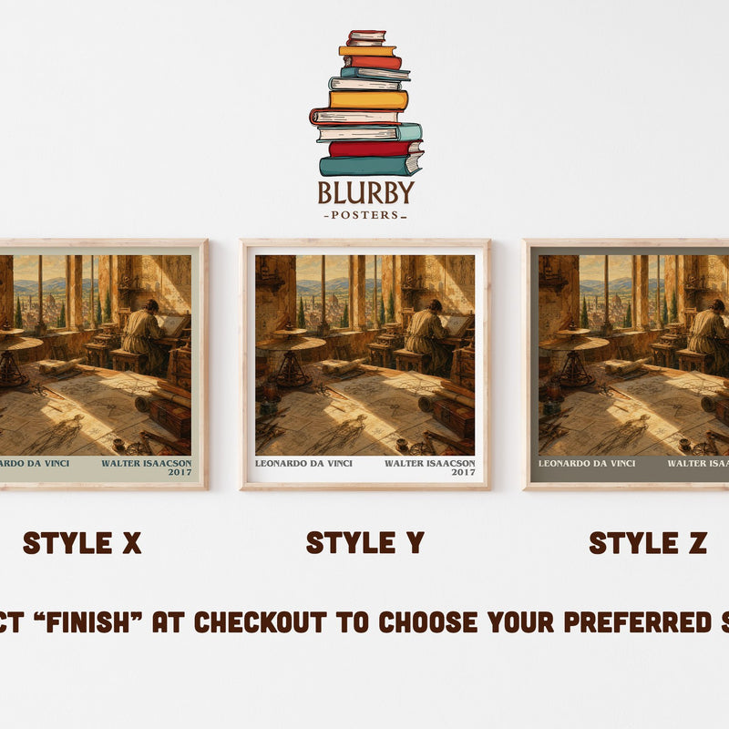 Leonardo da Vinci literary print in frame leaning in hallway – non fiction wall art