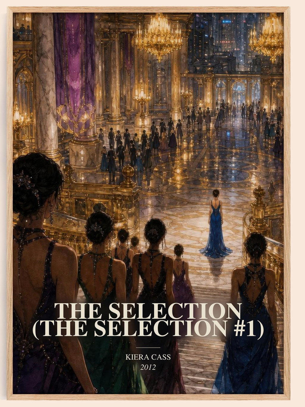 The Selection (The Selection #1) watercolour book poster by Kiera Cass – framed literary art print