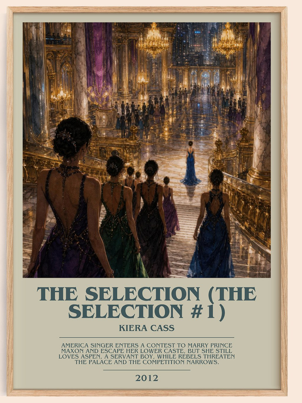 The Selection (The Selection #1) bookish book poster by Kiera Cass – framed literary art print