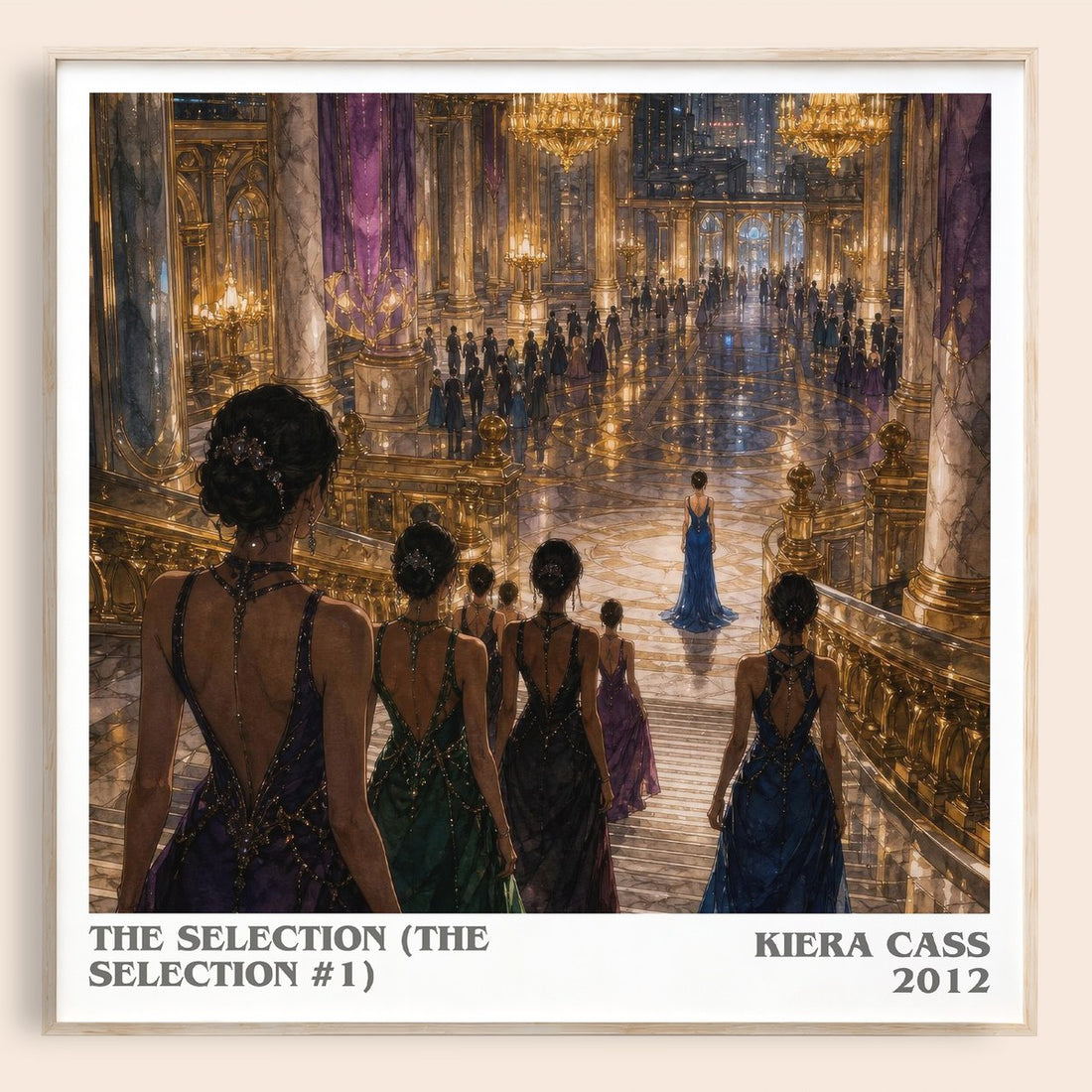 The Selection (The Selection #1) literary book poster by Kiera Cass – framed literary art print