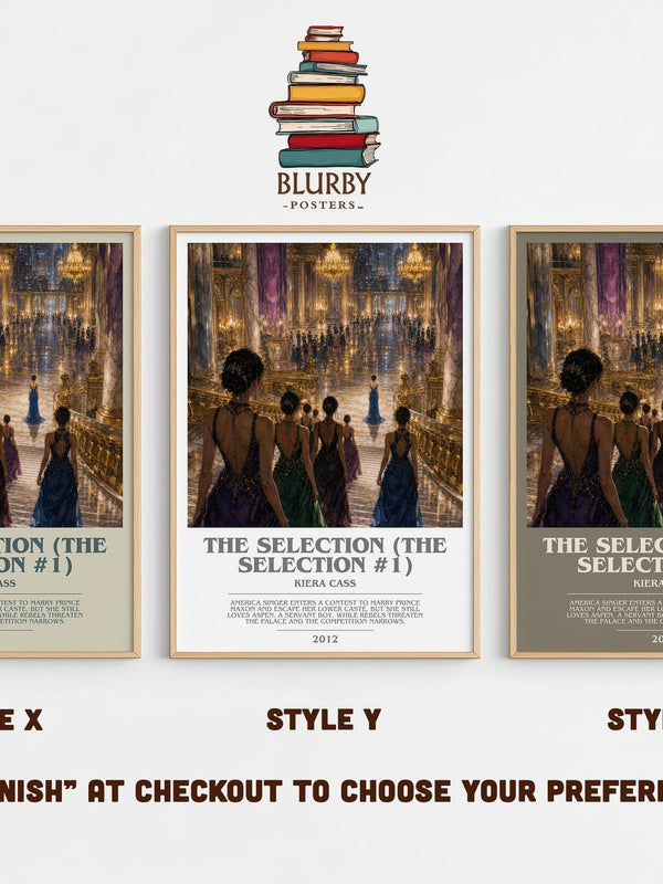 The Selection (The Selection #1) bookish print in frame leaning in hallway – dystopian wall art