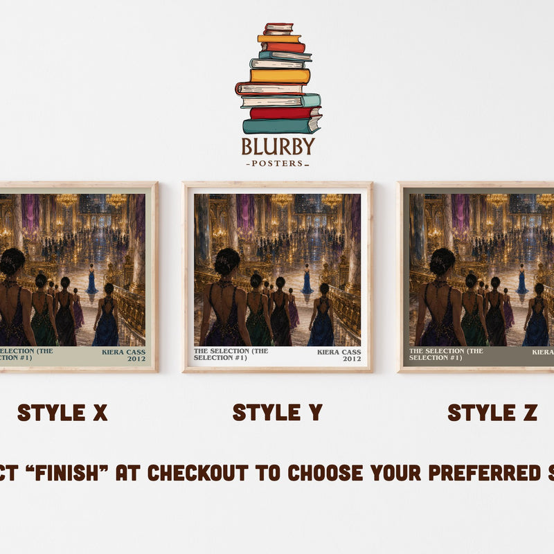 The Selection (The Selection #1) literary print in frame leaning in hallway – dystopian wall art