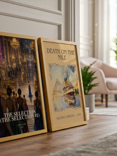 The Selection (The Selection #1) watercolour print framed by window – literary home decor