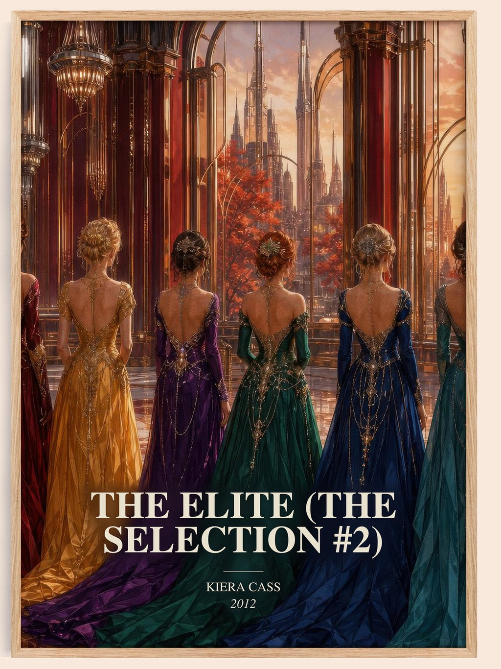 The Elite (The Selection #2) watercolour book poster by Kiera Cass – framed literary art print