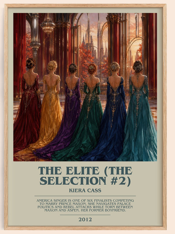 The Elite (The Selection #2) bookish book poster by Kiera Cass – framed literary art print