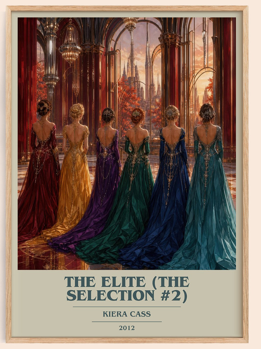 The Elite (The Selection #2) book cover book poster by Kiera Cass – framed literary art print