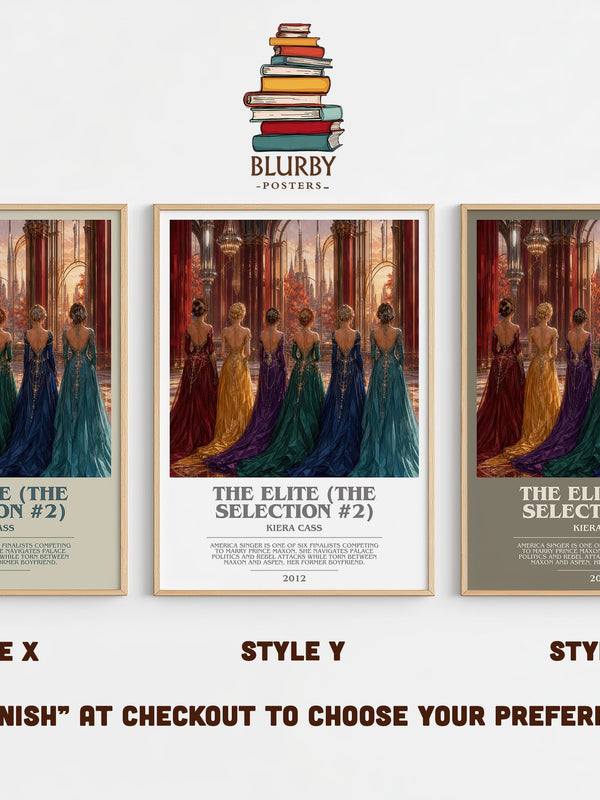 The Elite (The Selection #2) bookish print in frame leaning in hallway – young adult wall art