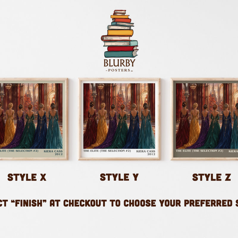 The Elite (The Selection #2) literary print in frame leaning in hallway – young adult wall art
