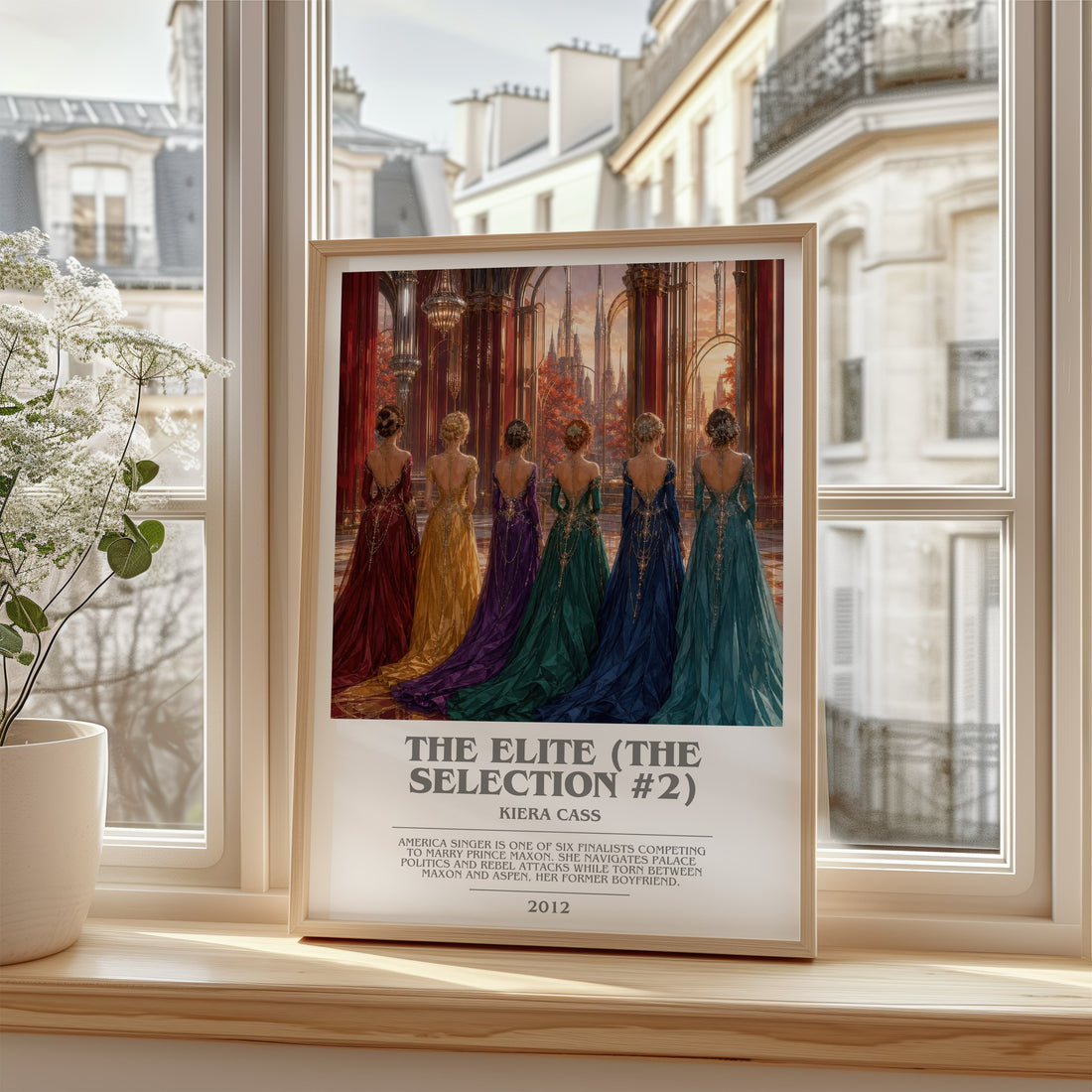 The Elite (The Selection #2) bookish poster colour and style options – Kiera Cass book art (mockup)