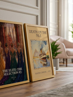 The Elite (The Selection #2) watercolour print framed by window – literary home decor