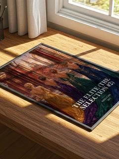 The Elite (The Selection #2) watercolour book poster framed on wall – young adult wall art