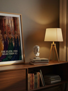 The Elite (The Selection #2) watercolour print on bookshelf – Kiera Cass fan gift