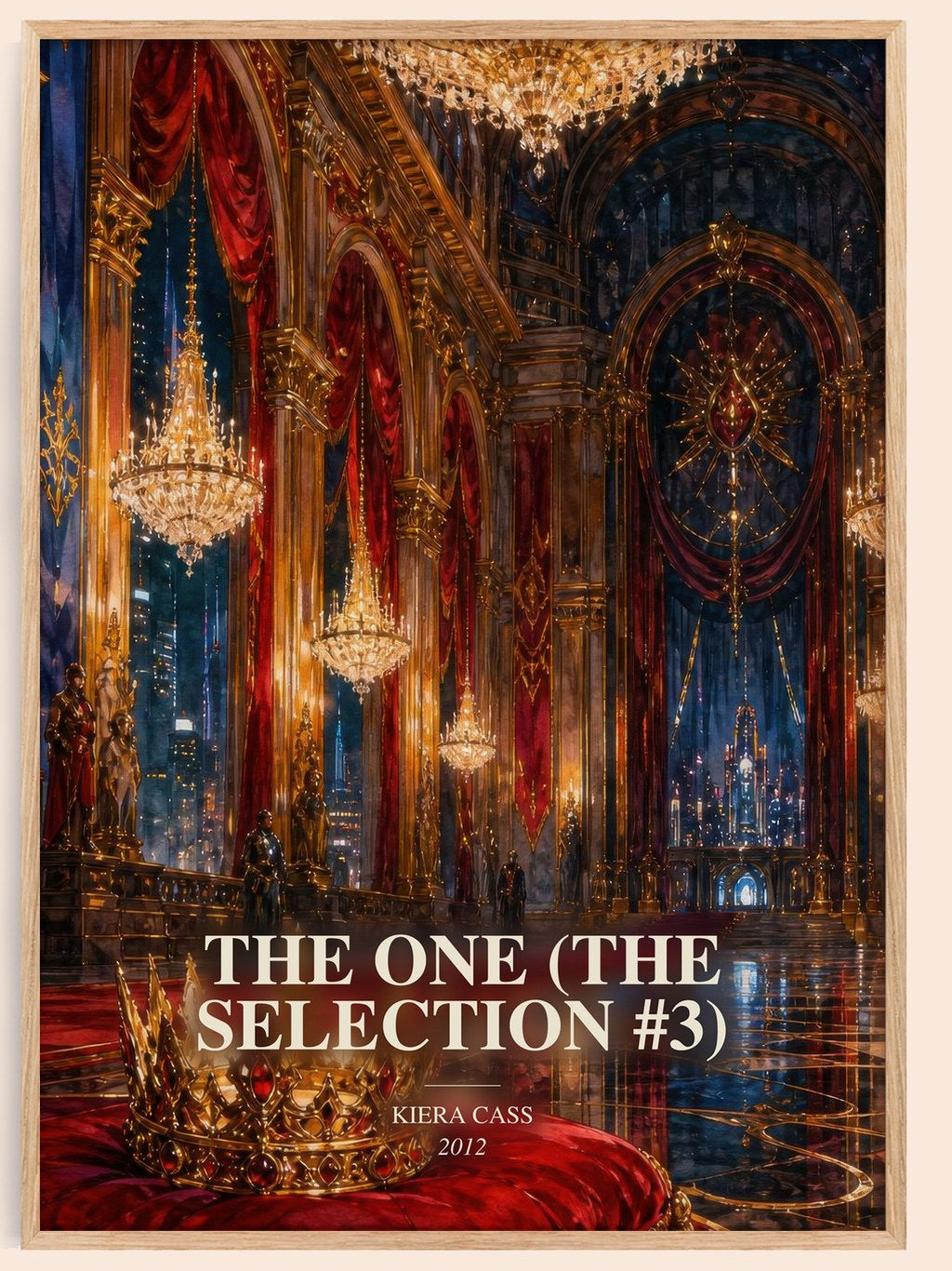 The One (The Selection #3) watercolour book poster by Kiera Cass – framed literary art print