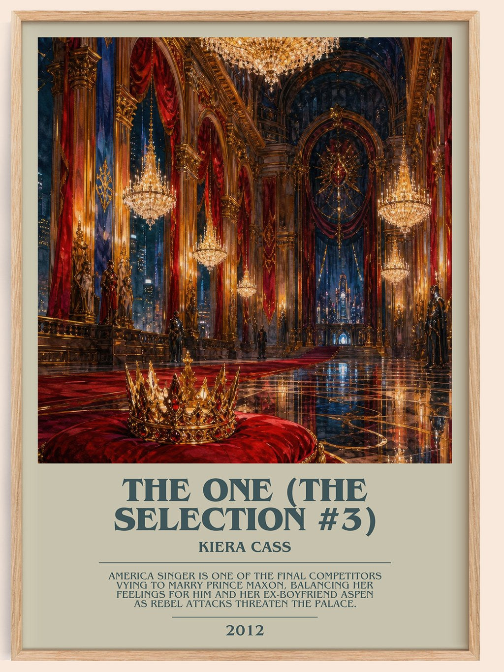 The One (The Selection #3) bookish book poster by Kiera Cass – framed literary art print