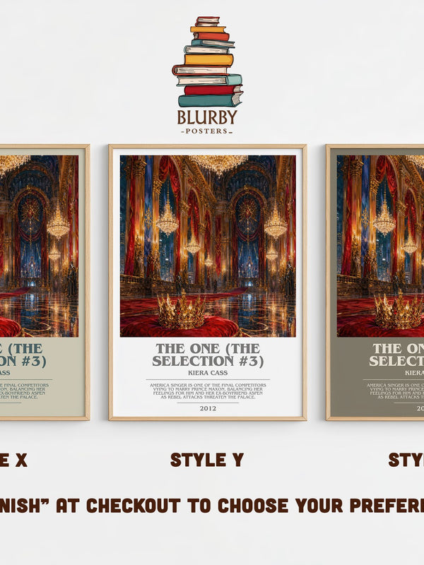 The One (The Selection #3) bookish print in frame leaning in hallway – young adult wall art