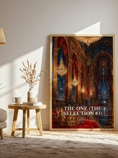 The One (The Selection #3) watercolour print in frame leaning in hallway – young adult wall art