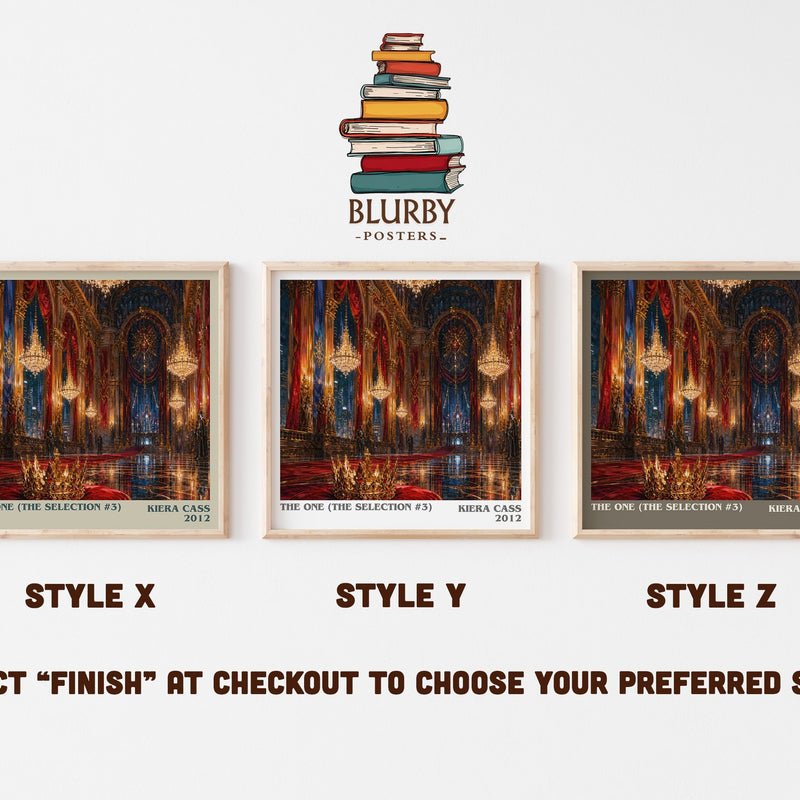 The One (The Selection #3) literary print in frame leaning in hallway – young adult wall art