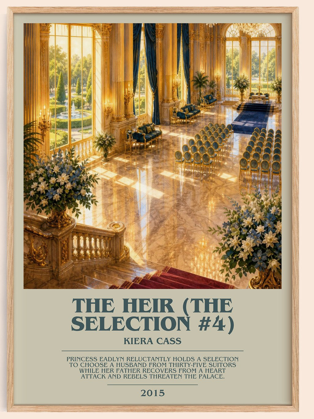 The Heir (The Selection #4) bookish book poster by Kiera Cass – framed literary art print