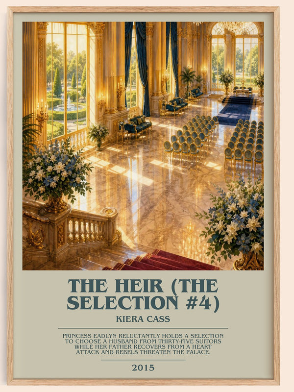 The Heir (The Selection #4) bookish book poster by Kiera Cass – framed literary art print