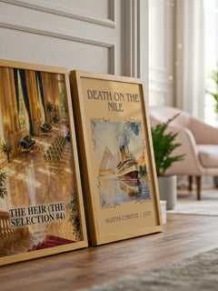 The Heir (The Selection #4) watercolour print framed by window – literary home decor