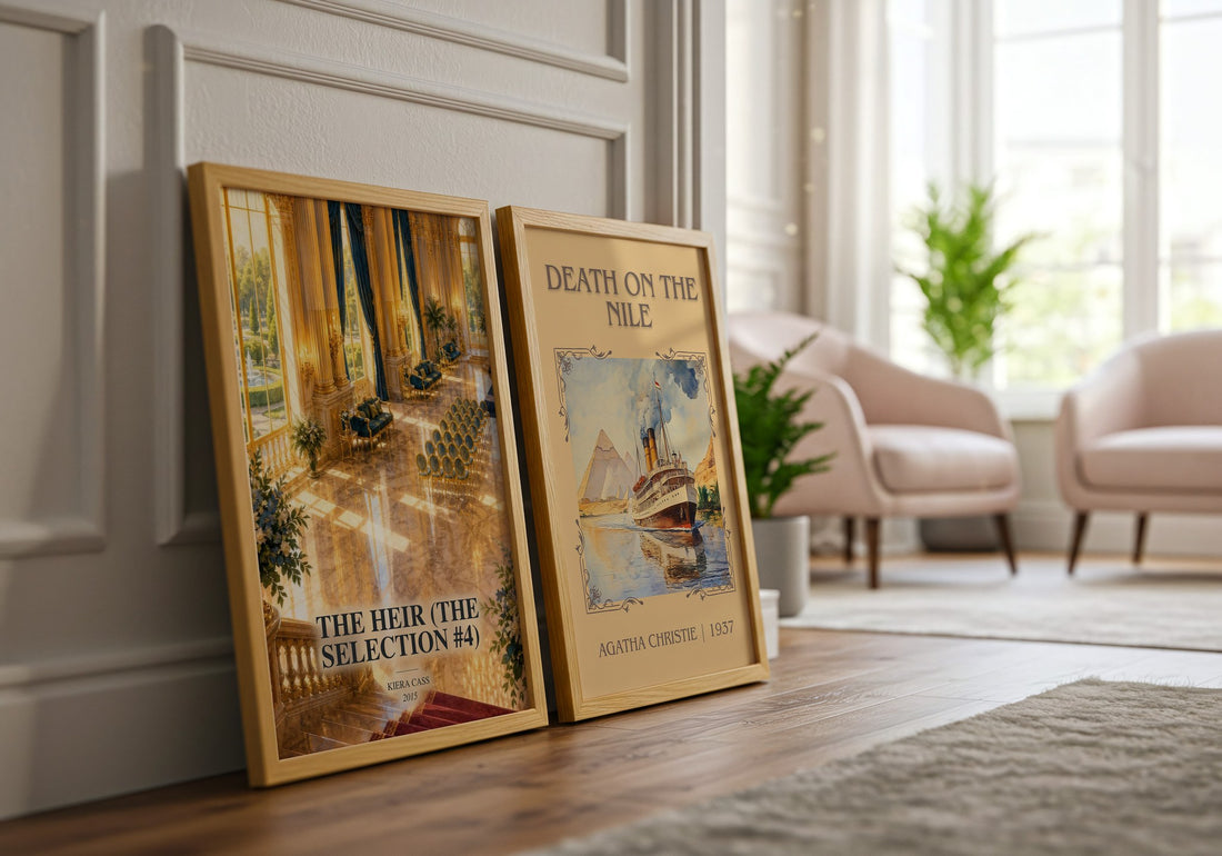 The Heir (The Selection #4) watercolour print framed by window – literary home decor