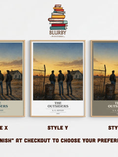 The Outsiders book cover print in frame leaning in hallway – young adult wall art