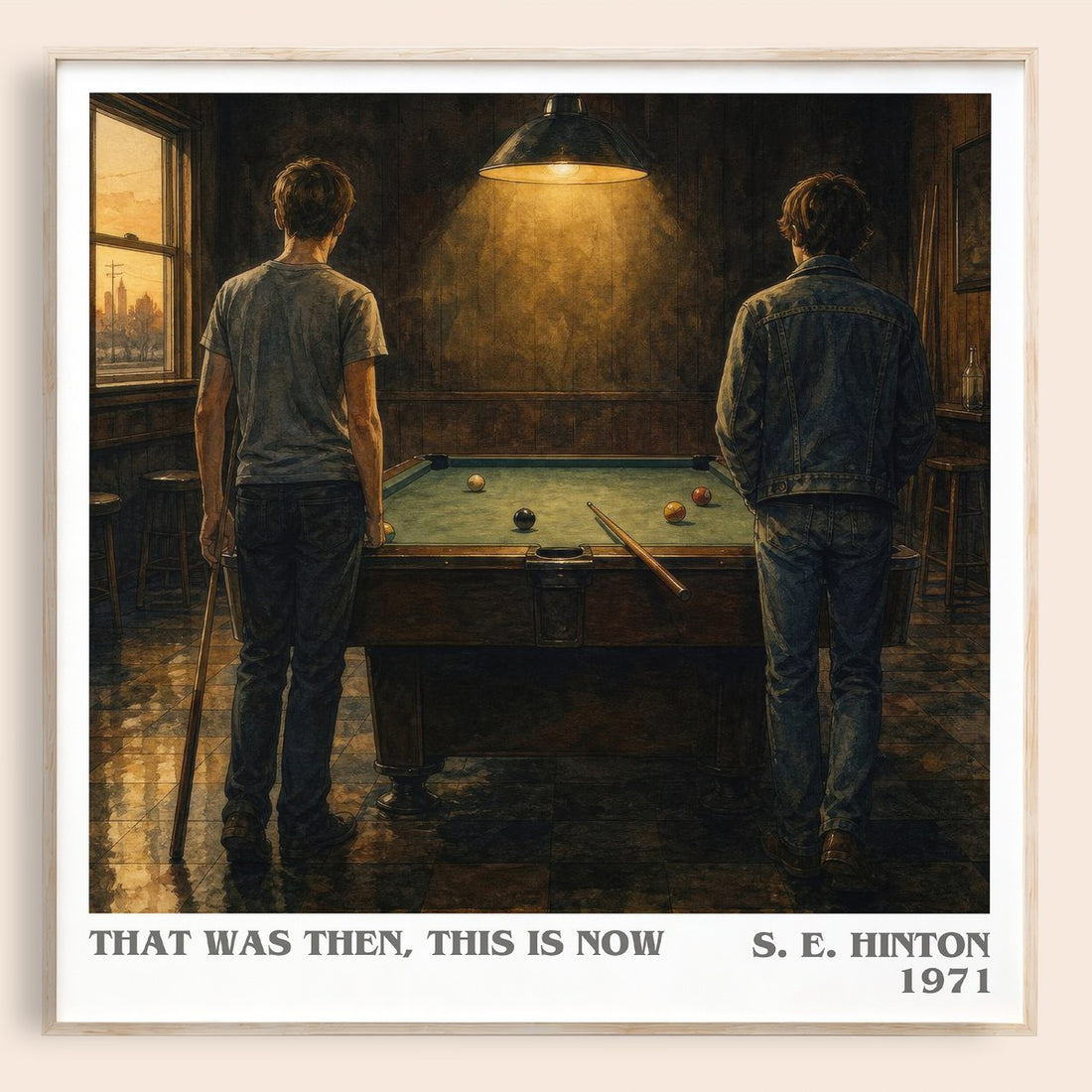 That was then, this is now literary book poster by S. E. Hinton – framed literary art print