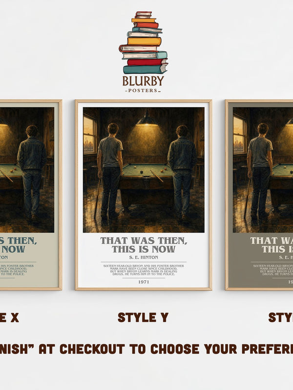 That was then, this is now bookish print in frame leaning in hallway – young adult wall art