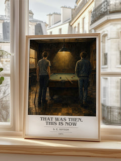 That was then, this is now book cover poster colour and style options – S. E. Hinton book art