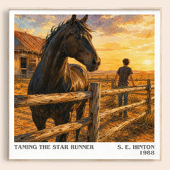 Taming the Star Runner literary book poster by S. E. Hinton – framed literary art print