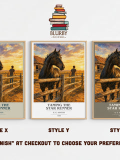 Taming the Star Runner book cover print in frame leaning in hallway – young adult wall art