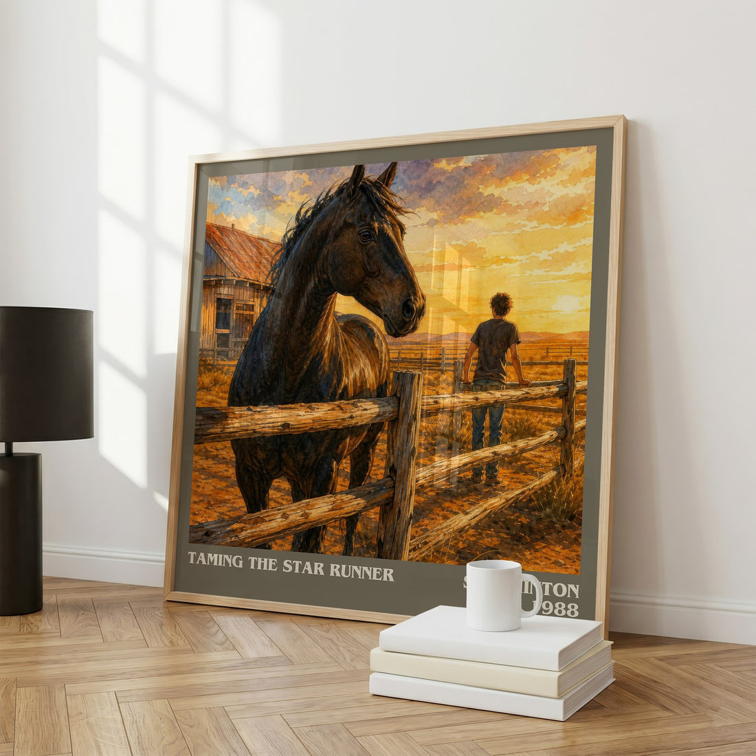 Taming the Star Runner literary print framed by window – literary home decor