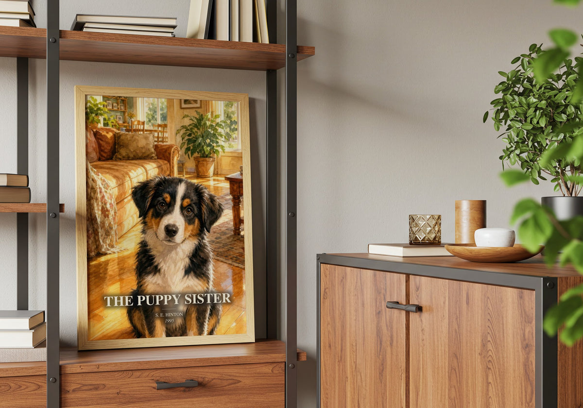 The Puppy Sister book watercolour illustration paper finish options – matte satin gloss