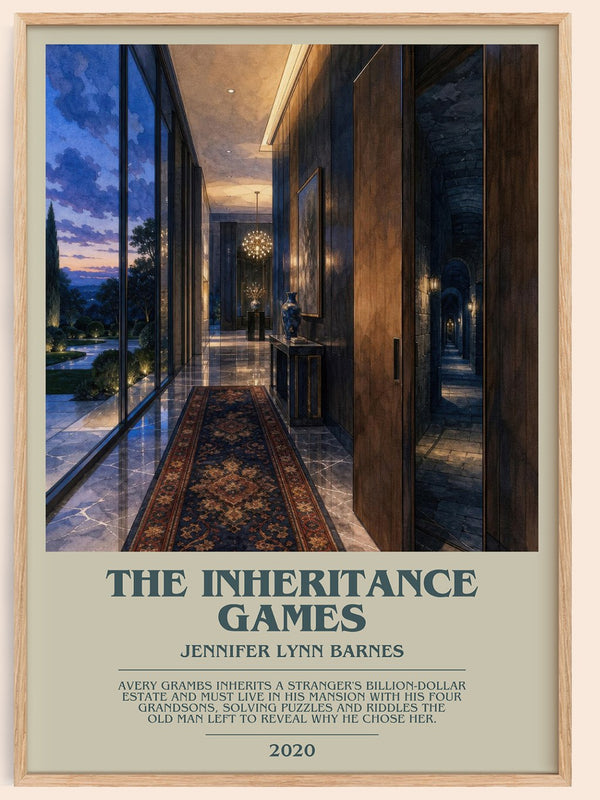 The Inheritance Games bookish book poster by Jennifer Lynn Barnes – framed literary art print