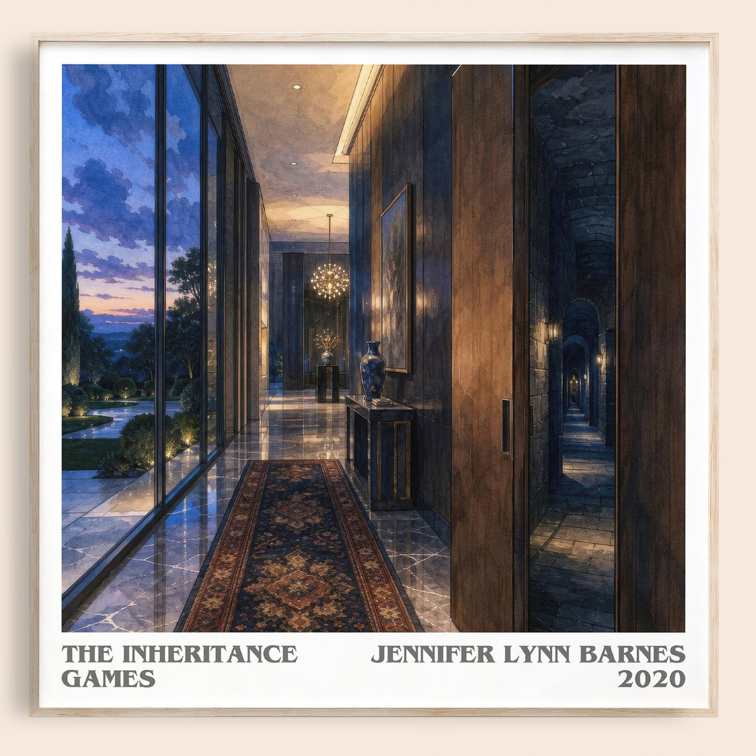 The Inheritance Games literary book poster by Jennifer Lynn Barnes – framed literary art print