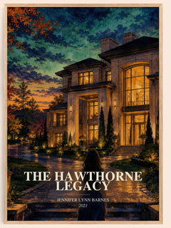 The Hawthorne Legacy watercolour book poster by Jennifer Lynn Barnes – framed literary art print