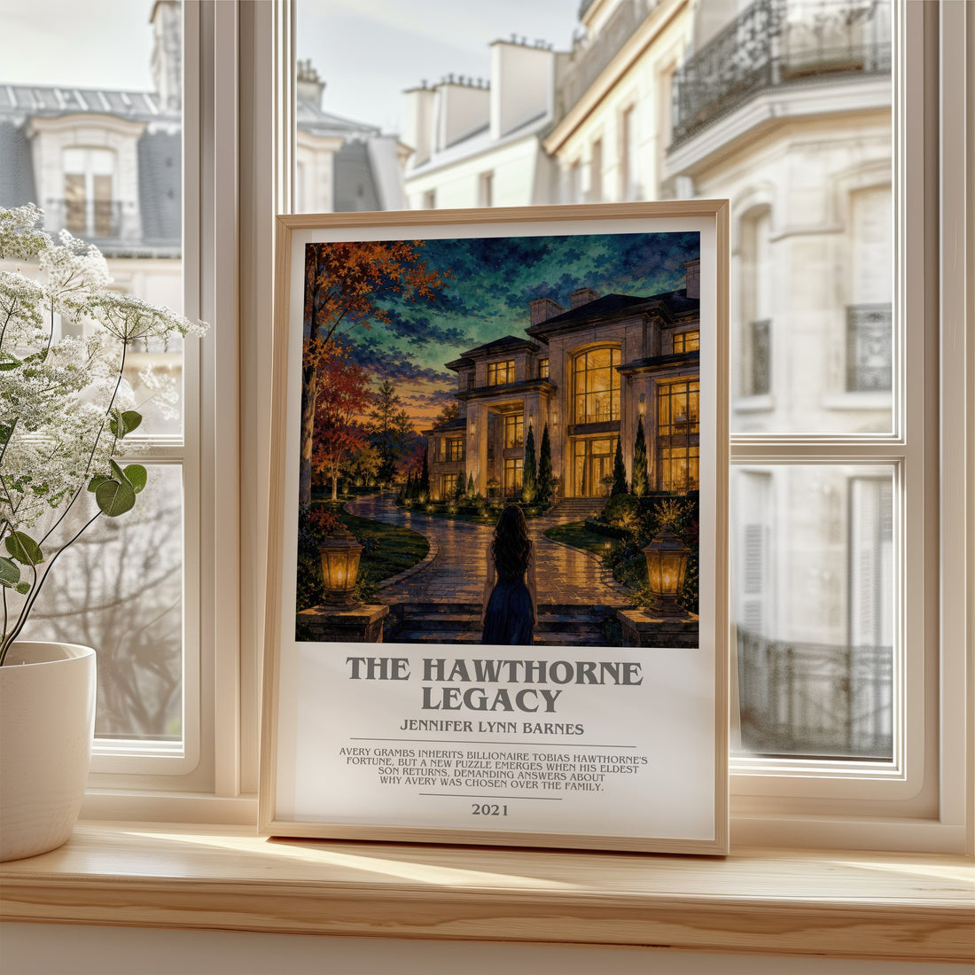 The Hawthorne Legacy bookish poster colour and style options – Jennifer Lynn Barnes book art