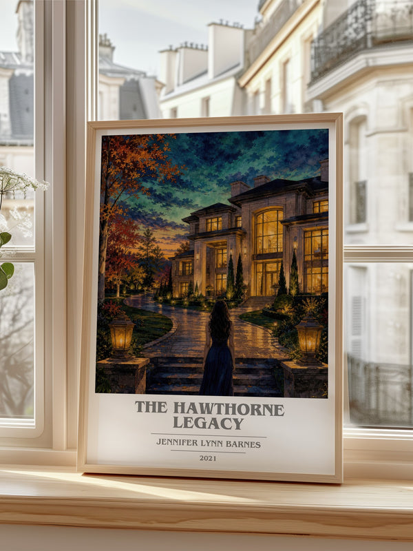 The Hawthorne Legacy book cover poster colour and style options – Jennifer Lynn Barnes book art