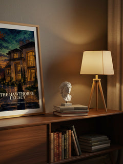 The Hawthorne Legacy watercolour print on bookshelf – Jennifer Lynn Barnes fan gift