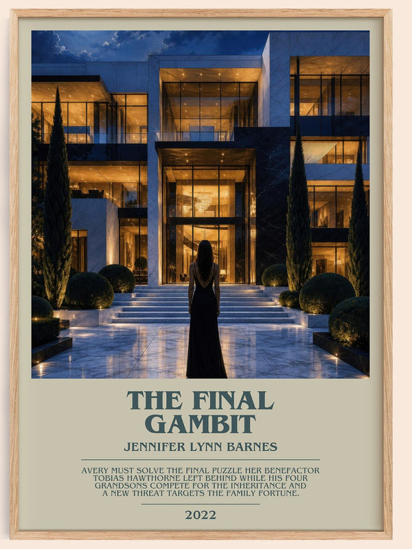 The Final Gambit bookish book poster by Jennifer Lynn Barnes – framed literary art print