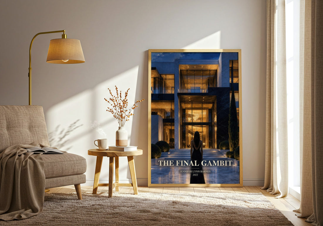 The Final Gambit watercolour print in frame leaning in hallway – young adult wall art