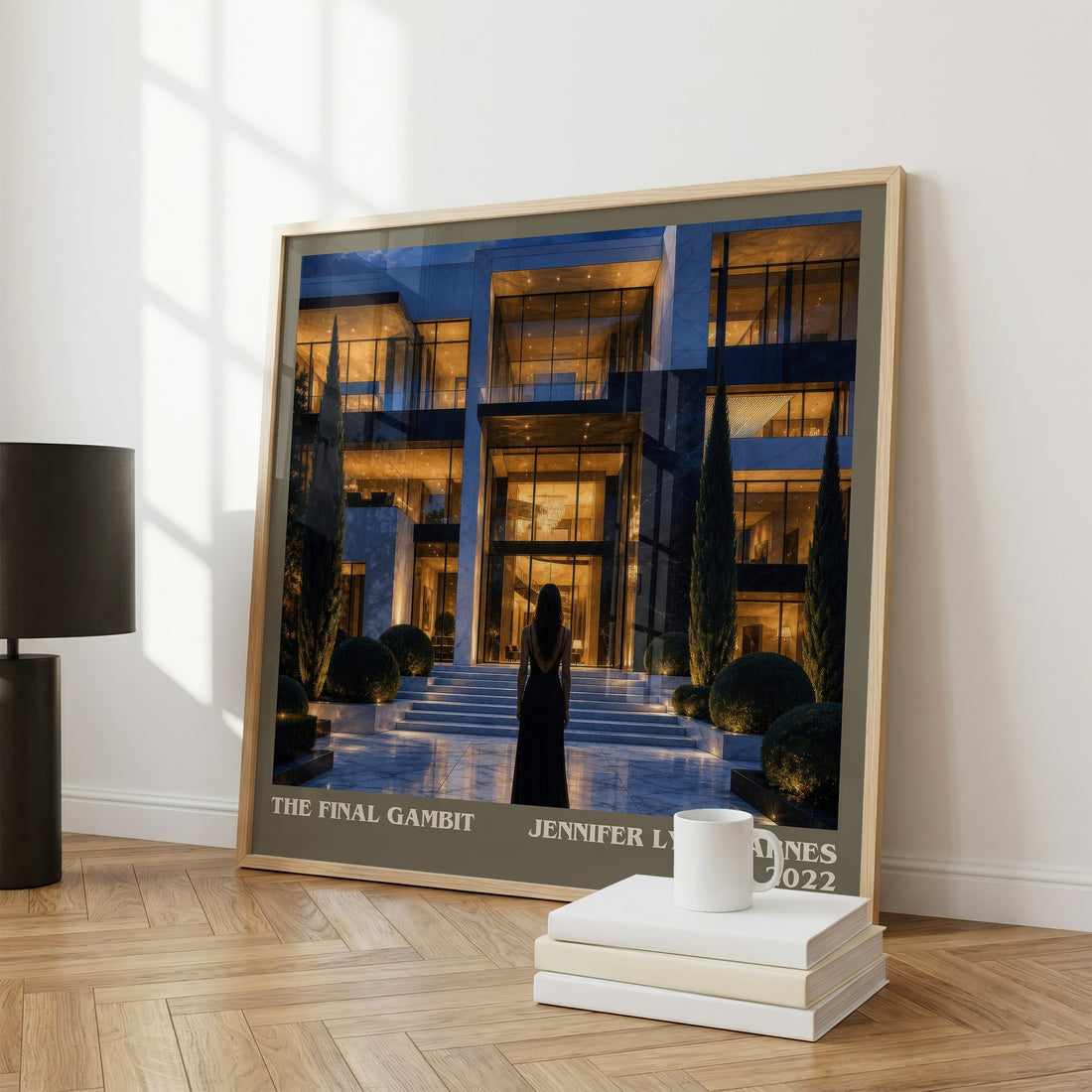 The Final Gambit literary print framed by window – literary home decor