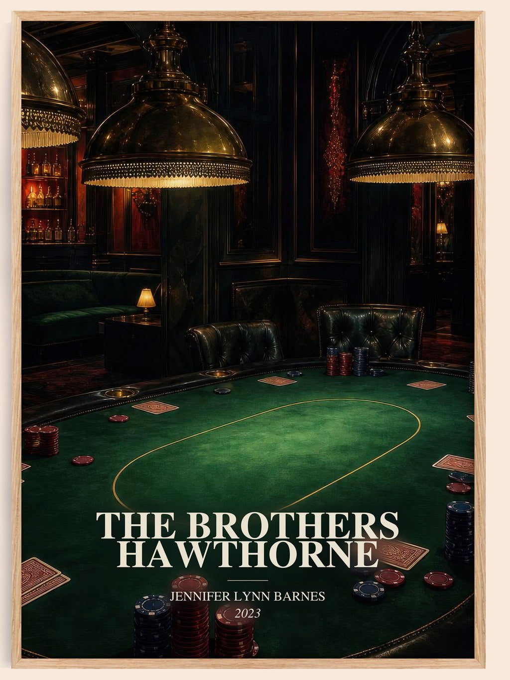 The Brothers Hawthorne watercolour book poster by Jennifer Lynn Barnes – framed literary art print
