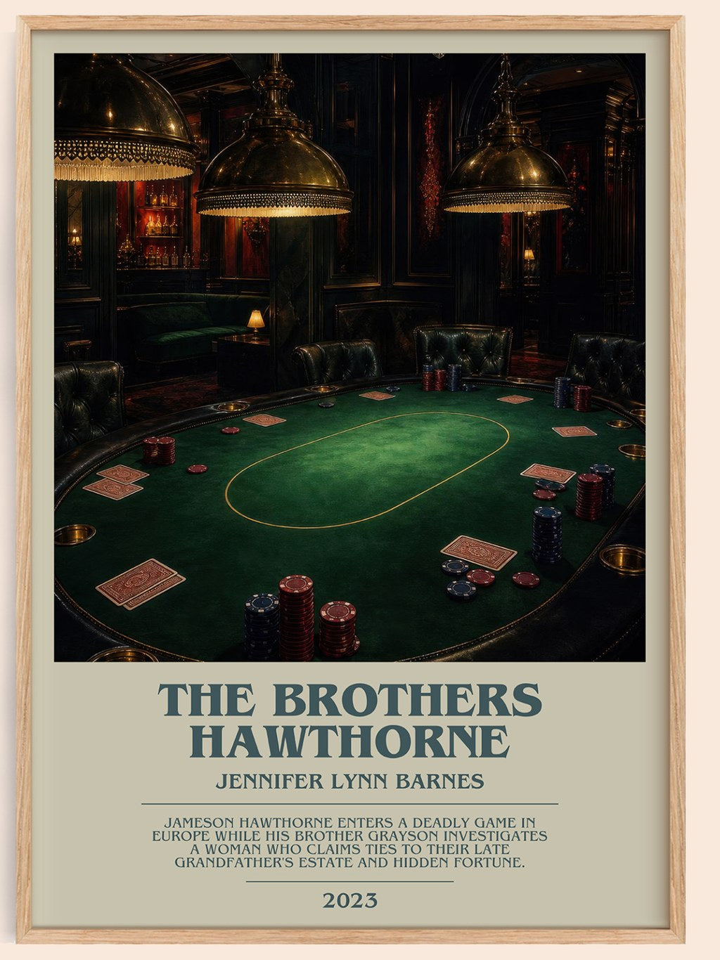 The Brothers Hawthorne bookish book poster by Jennifer Lynn Barnes – framed literary art print