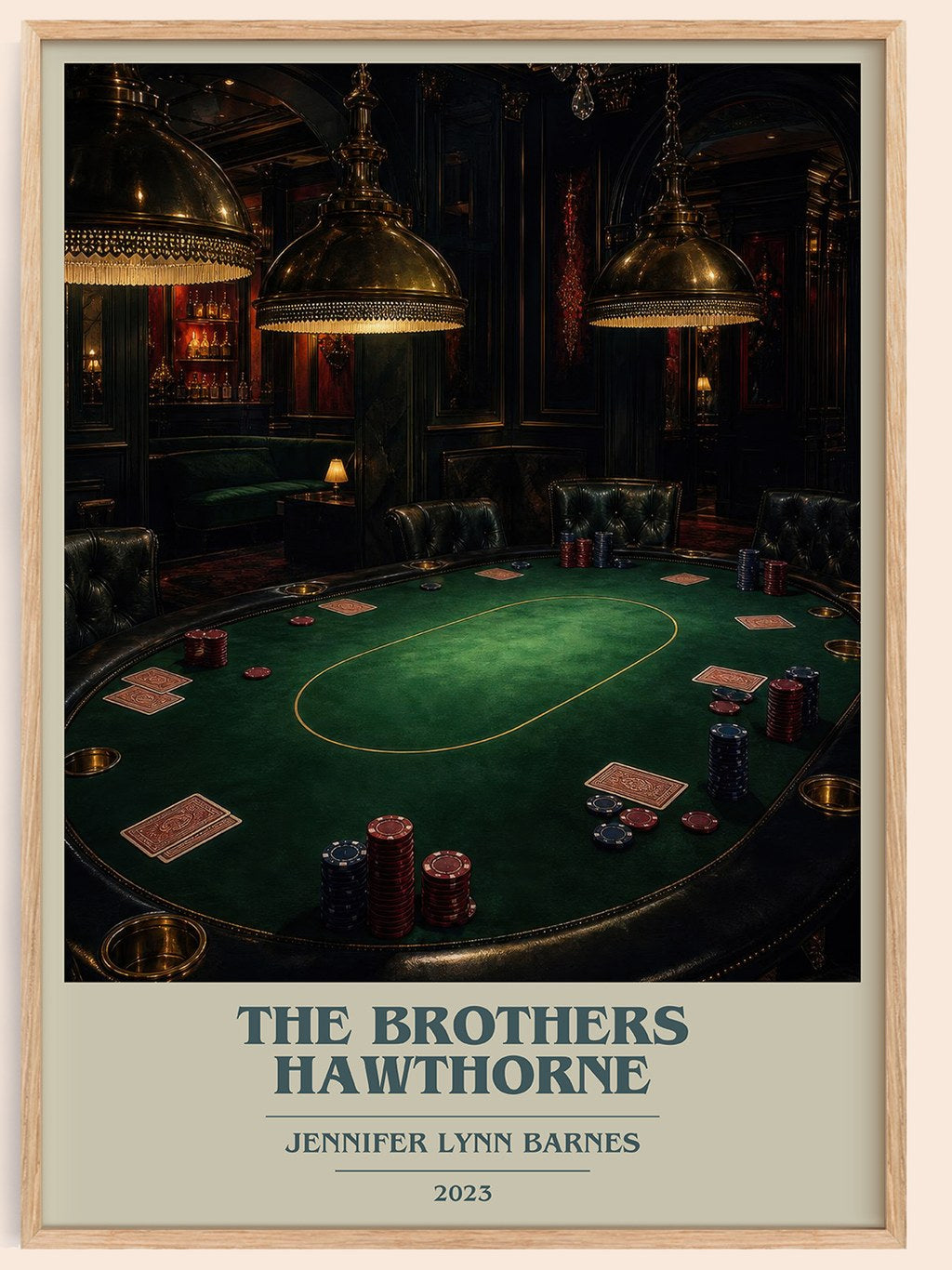 The Brothers Hawthorne book cover book poster by Jennifer Lynn Barnes – framed literary art print