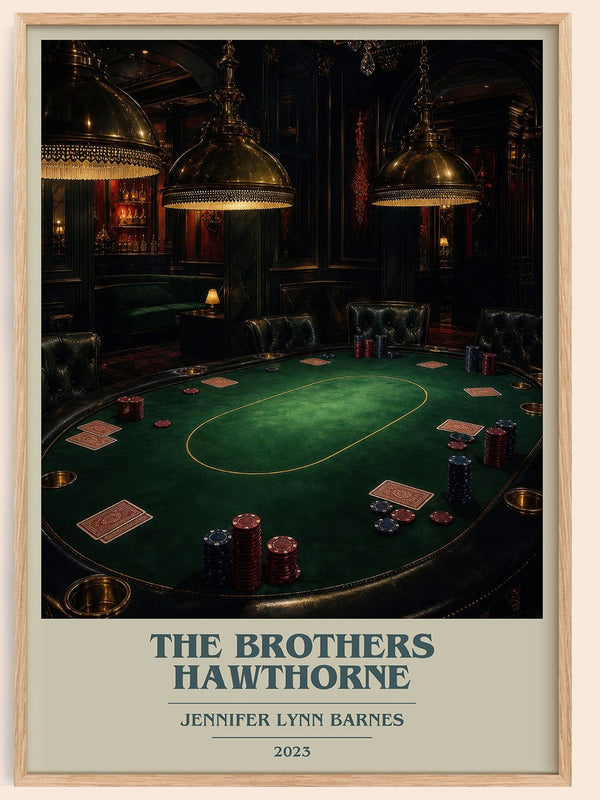 The Brothers Hawthorne book cover book poster by Jennifer Lynn Barnes – framed literary art print
