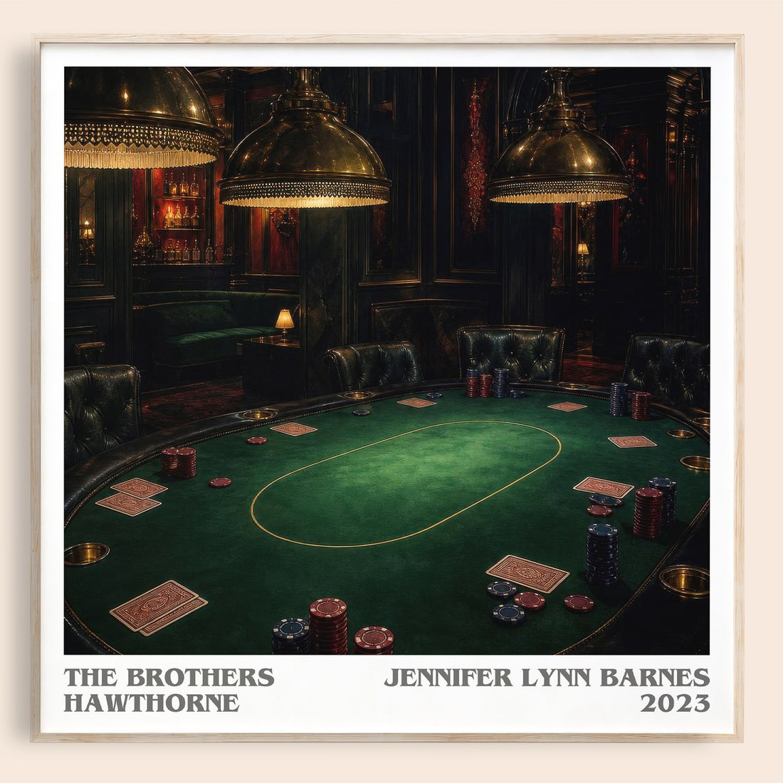 The Brothers Hawthorne literary book poster by Jennifer Lynn Barnes – framed literary art print