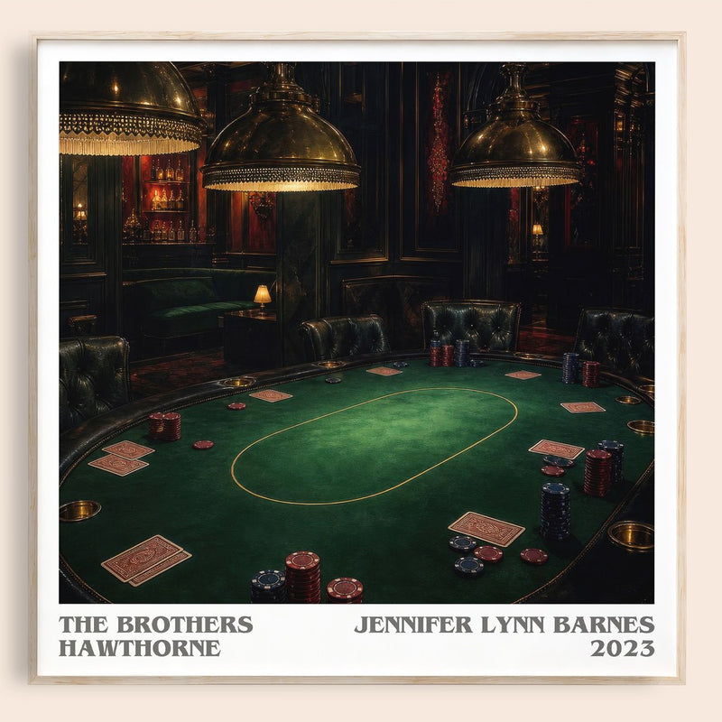 The Brothers Hawthorne literary book poster by Jennifer Lynn Barnes – framed literary art print